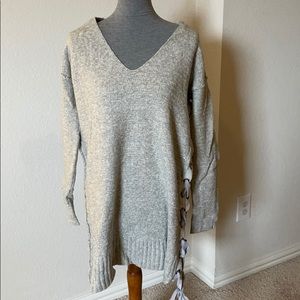 Free People Lace-up Tunic Sweater